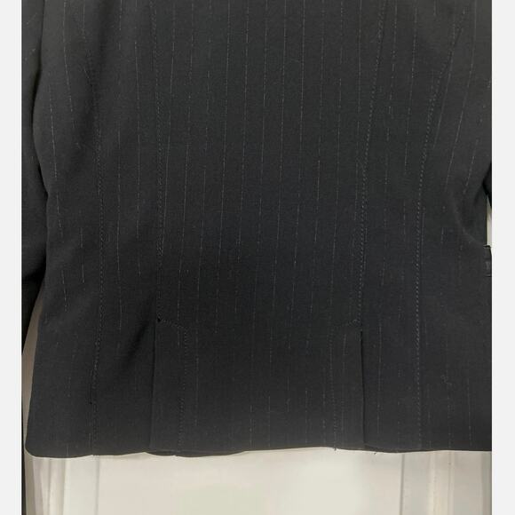 Guess Y2K Black Fitted Crop Blazer w/ Metallic Pinstripe & Corset Seaming Small - Picture 14 of 16